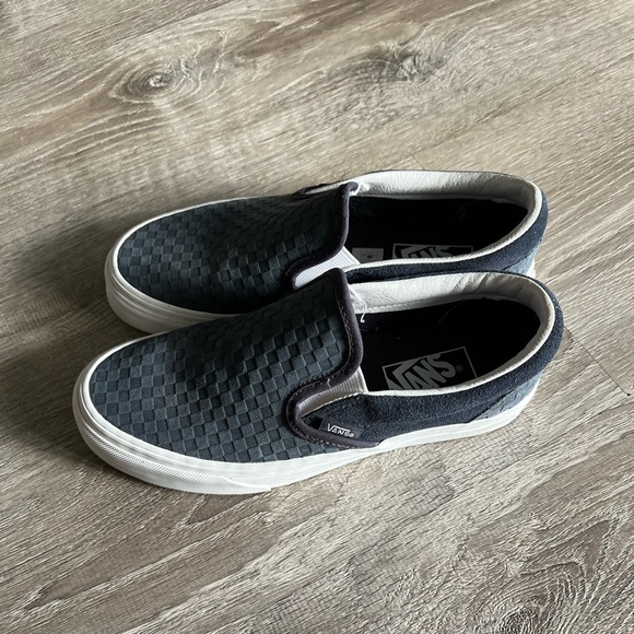 Vans Shoes - Vans Navy Woven Slip-on